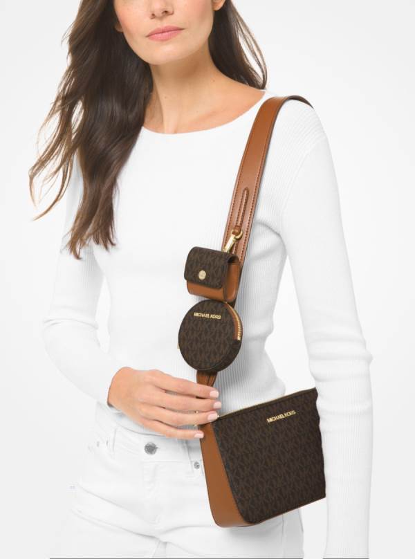 Damske Taška Cez Rameno Michael Kors Jet Set Travel Small Logo with Pouches Hnede - Kabelky Michael Kors Obchod | ISBYU-3169